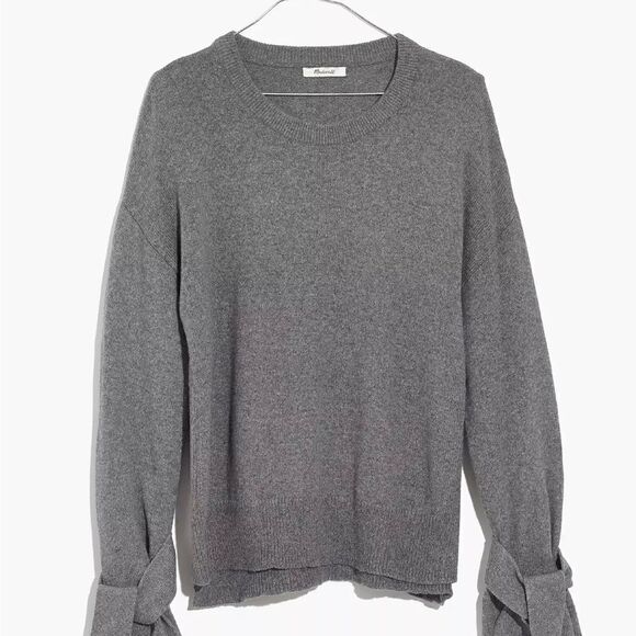 NWT Madewell Gray Tie Cuff Sweater Sz S - Picture 5 of 5